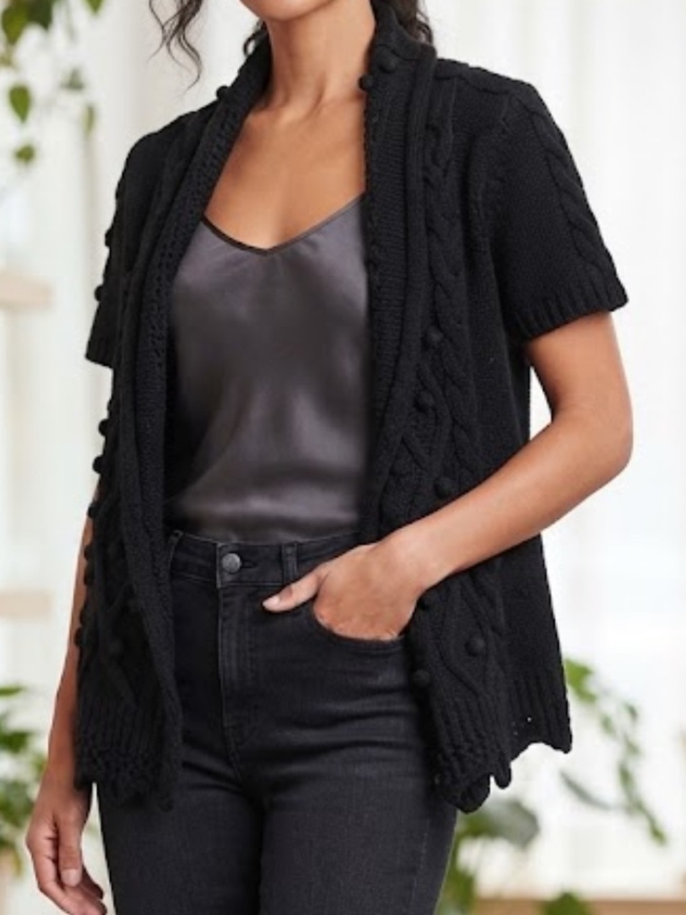 RED VALENTINO Cableknit Cardigan Y2K Wrap Sweater Small